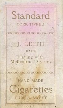 1907-08 Sniders and Abrahams Australian Footballers - Victorian League Players Series D #NNO John Leith Back